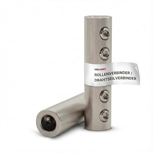 HOLLMAX 1 Stk. Staketenzaun Rollenverbinder/Drahtseilverbinder aus Edelstahl für Seile und Drähte von Ø 3-6 mm