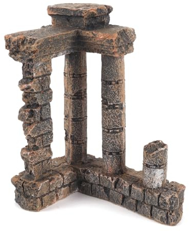 Ticha Roman Column Style Ornament,Column Aquarium Ornament for Fish Tank Betta Fish Hideout Cave 15x12.5x8cm