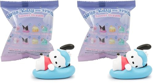 Hello Kitty, 1 Sammelfigur, Serie Sweet Dream, 4 cm, zufälliges Modell, für Kinder ab 3 Jahren, HKT35, weiß mit rot (Packung mit 2)