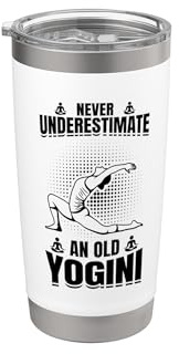 Yoga Oma Fitnessliebhaberin Yoga Workout Muttertag Doppelwandiger Edelstahl-Thermobecher