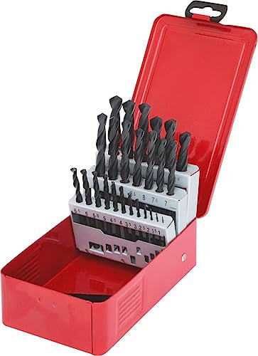 KS Tools 330.1613 HSS-R Spiralbohrer-Satz, Stahlblechkassette, 25-tlg., 1-13mm