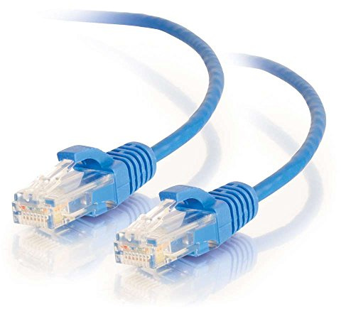 C2G 01071 Cat6 Cable - Snagless Unshielded Slim Ethernet Network Patch Cable, Blue (6 Inches)