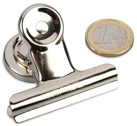 Brief-Klemmer mit Magnet, Breite 50 mm, vernickelt, VE 2 Stk