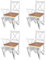 vidaXL 4 sillas de Comedor Hechas de Madera de Pino, Colores Blanco y Natural