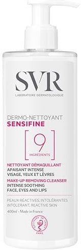 SVR Sensifine Dermo Limpiador 400ml – Desmaquillante Facial para Piel Sensible e Intolerante – Sin Perfume, Hipoalergénico, Elimina Maquillaje Waterproof, Limpieza Suave sin Frotar