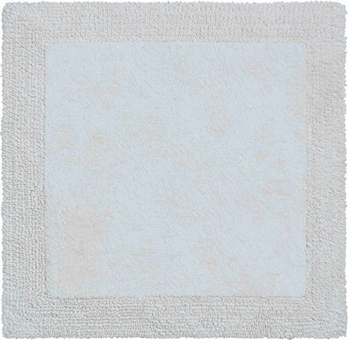 Grund organisch & beidseitig verwendbar Badteppich 100% Bio-Baumwolle, ultra soft, ÖKO-TEX-zertifiziert, 5 Jahre Garantie, LUXOR, WC-Vorlage o.A. 60x60 cm, weiss, Weiß