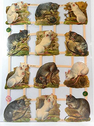 Glanzbilder Ernst Freihoff Ratte Maus EF 7432 Oblaten Posiebilder Scrapbook Deko GWI 300