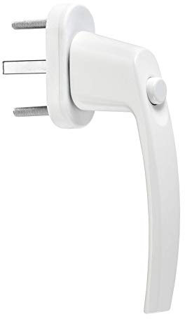 Fenstergriff mit Druckknopf und 45° Raster 28 x 151 x 62 mm weiß Aluminium Türgriff Terassentürgriff Griff von SO-TECH®