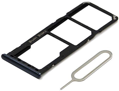 MMOBIEL Dual SIM Kartenhalter Kompatibel mit Samsung Galaxy A50 2019 - SIM Card Tray Schlitten - Inkl. SIM Pin - Schwarz