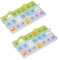 2 x 7 Tage Tablettenbox im Set, 3 Fächer, morgens, mittags, abends, Wochen Medikamentendosierer mit Deckel, transparent