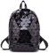 RANSUU Geometrischer Rucksack Damen Leuchtend Holographic Taschen Lumikay Geldbörse und Handtasche Farbwechse Daypack Taschen Schwarz