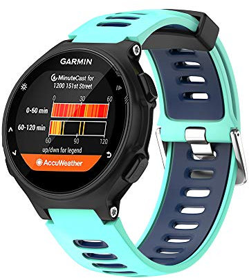 WIIKAI Ersatzarmbänder für Garmin Forerunner Armband (kompatibel für Garmin Forerunner 735XT,630,620,235,230,220) Silikonband. (Ente blau)