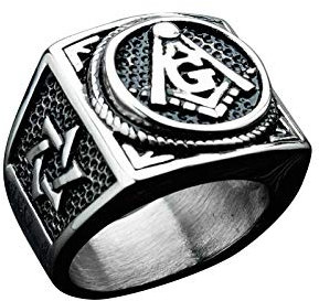 KnSam Ring Aus Edelstahl Freimaurer Silber Ringe Für Herren