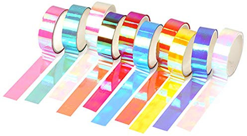 Egurs 10 Rollen Laser Glitzerband Washi Masking Tape Set Deko Klebeband Papierband für DIY Handwerk Supplies Scrapbooking