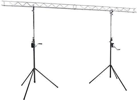 IBIZA SLB03W-LIGHT SHOW STAND LICHT STATIV TRAVERSE MIT TRAVERSE LICHTBRÜCKE MIT KURBEL DJ STÄNDER MOBILES TRUSS SYSTEM PARTY DISCO CLUB MUSIK EVENT BÜHNE EFFEKT LED LICHTTTECHNIK