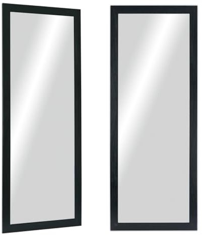 CHELY INTERMARKET MOD128 Espejo Pared Vertical Decorativo Grande Estilo Moderno Marco Madera Cuerpo Entero Elegante 35x130 cm Negro Ideal Recibidor Dormitorio Baño Incluye Kit Montaje