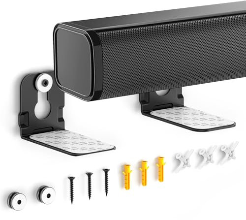 Soundbar Bracket Mount Compatible with Samsung, Sony, LG, Panasonic, JBL, Sharp, Denon, JVC, Yamaha, Canton, Philips, Bose and More Soundbar Wall Mount Kit Sound Bar Mount Mounting Bracket