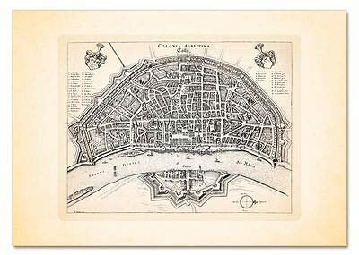 Colonia Agrippina Kölln Dom Mainz Trier Köln Kupferstich Stadtplan Merian 09