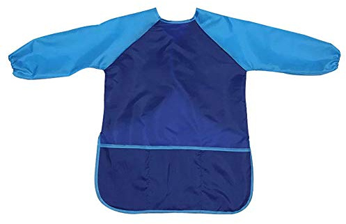 tooloflife Malschürze Kinder, S/M/L Wasserdicht Kinder Malkittel Mädchen/Junge, 4 Farben Bastelschürze Kinder mit Ärmeln und 3 Taschen für Schule Kunst Malerei, Kochen