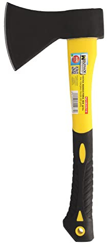 WOLFPACK LINEA PROFESIONAL Hacha Cabeza 800 Gramos Forjada, con Mango De Fibra De Vidrio, Hacha Leña, Hacha Ramas, Ligera y Resistente
