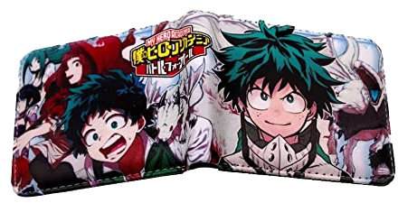 Zhongkaihua My Hero Academia Geldbörse MHA Merch Anime Figuren Gedruckt PU Leder Karte Geldbörse Münzfach Geschenk für Weihnachten Geburtstag, Typ 4, 17* 15* 15cm,