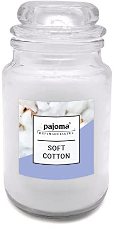 pajoma® Duftkerze im Bonbonglas 140 g, Soft Cotton | Sweet Edition - Premium Kerze zum verschließen, Brennzeit ca. 40 Stunden