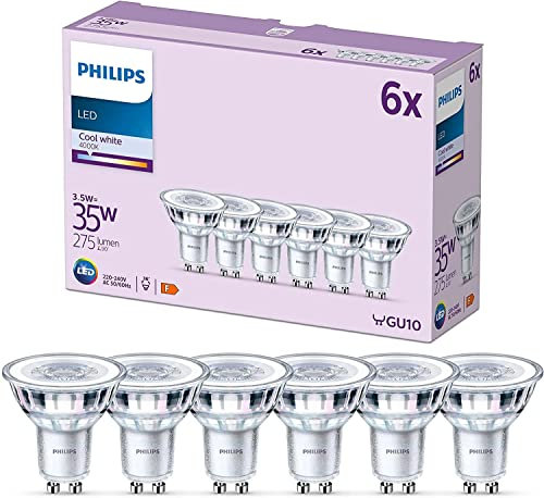 Philips LED Lampe ersetzt 35 W, GU10 Reflektor, neutralweißes Licht (4000K), 275 Lumen, 6er Pack
