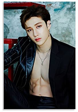 Kpop Stray Kinderposter Bang Chan Poster Dekorative Malerei Leinwand Wandkunst Wohnzimmer Poster Schlafzimmer Gemälde 30 x 45 cm