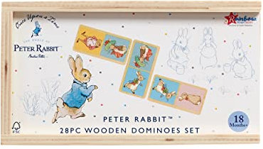 Rainbow Designs Official Peter Rabbit - Children's Early Learning Dominoes For Family Fun Tabletop Game, 28 Pieces
