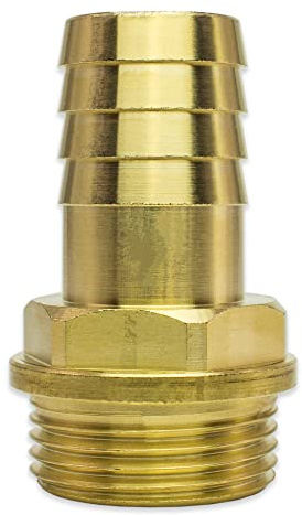Schlauchverschraubung Fitting Schlauchanschluss Schlauchtülle Auslauf Adapter Schraubfitting Gewindefitting Tülle Industriequaltät - Made in Italy (Messing, 3/4 AG x 20 mm)