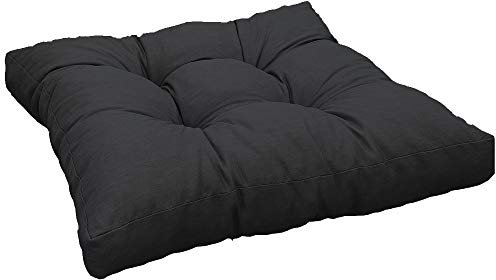 NYVI Loungekissen SmartLounge 1x Sitzkissen 80x80 cm Anthrazit - Wasserabweisende Auflagen für Indoor und Outdoor - Stuhlkissen für Rattanmöbel und Gartenmöbel