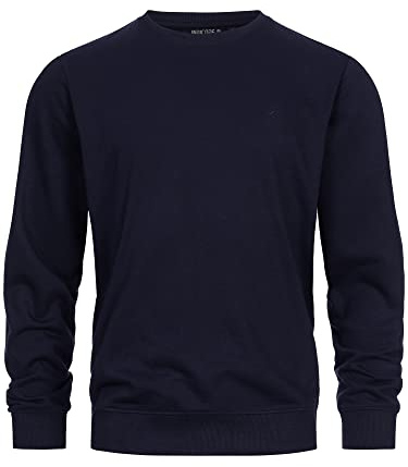 Indicode Herren Holt Sweatshirt aus Baumwollmischung mit RIPP-Bündchen | Bequeme aus Baumwollmix mit Rippbündchen, Freizeitpullover, Basic Pullover, Rundhalspullover für Männer