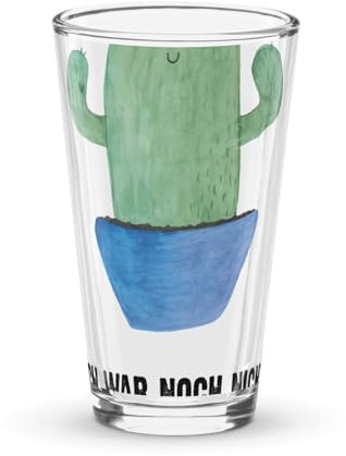 Mr. & Mrs. Panda Premium Trinkglas Kaktus Hut - Geschenk, Reisetagebuch, Wasserglas, Reisen, Kakteen, Pint Glas, Bierglas, Cocktail Glas, Motivation