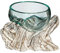 Wogeka - White Line Collection - Glas Schale in Wurzel-Holz Gamal - im modernen Style aus Holz als Geschenk-Idee zu Weihnachten Geburtstag Dekoration (Schale Mw (Ø Glas 13-15 cm))