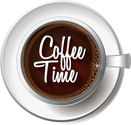 Wandtattoo Wandaufkleber Kaffeetasse „Coffee time“ WKF37, 10 Größen zur Wahl, Kaffee, Coffee, Wandmotiv, Wanddeko, Küche, Esszimmer (Größe 1: 5 x 6 cm)
