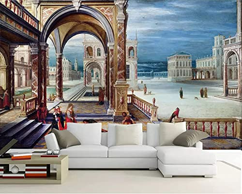 3D Schloss Burg Tapete Wanddruck Aufkleber Wanddeko Wandbilder Für Den Innenbereich Abnehmbare Wandbilder | Selbstklebende Große Tapete, Für Büro-Hotel-Restaurant-Wandhintergrund 200(B) x150(H) cm