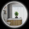 kleankin Miroir Rond Lumineux LED Miroir Mural de Salle de Bain 70 cm avec éclairage Interrupteur Tactile système antibuée luminosité réglable 35W Blanc et Argent