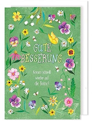 Grußkarte Gute Besserung Karte Gesundheit Blümchen 16x11cm