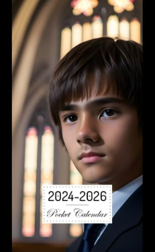 Pocket Calendar 2024-2026: Two-Year Monthly Planner for Purse , 36 Months from January 2024 to December 2026 | 14 year old boy | Suit | Church | Modern | Close-up face