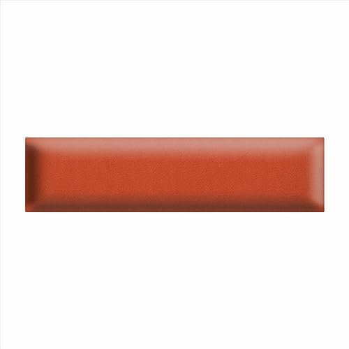 Canvasfly Wandpaneel 60x15 cm 3D gepolstert Ziegelrot - zur einfachen Montage, aus Veloursstoff, mit weicher Füllung - Kopfteil für Schlafzimmer, Dekoration Wohnzimmer, Kleiderschrank, Wand Deko