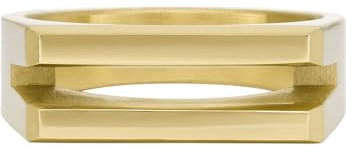 Fossil Herren-Siegelring All Stacked Up Edelstahl goldfarben, JF0460871011