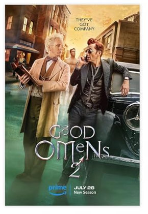 NEDOES Filmposter Good Omens Staffel 2 2023, Leinwand-Poster, Wandkunst, Dekor, Bild, Gemälde für Wohnzimmer, Schlafzimmer, Dekoration, ungerahmt, 30 x 45 cm