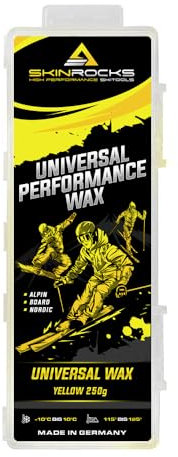 SkinRocks Universal Skiwachs Langlauf Snowboard Bügelwachs All IN ONE Wax gelb (250)