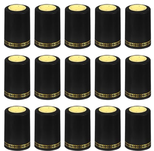 PATIKIL Cappuccio Termoretraibile Pvc Bottiglia Vino 33x45mm Nero 100Pz | Guarnizioni Termoretraibili Vino, Coperture Superiori, Motivo Floreale, Cantine Uso Domestico Cucina