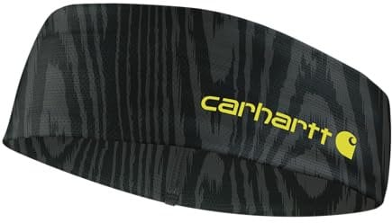 Carhartt Damen-Stirnband, leicht, Holzmaserung, Schwarz/Schatten, Einheitsgröße, UPF 25–30, FastDry, 4-Wege-Stretch, geruchshemmend