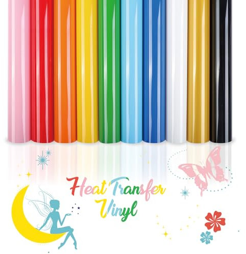 INK LAB Plotterfolie Textil 10 Stück Heat Transfer Vinyl 30.5cm×21cm Flexfolie Plotter für DIY T-Shirt Textil Stoffe Handwerk