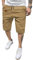 HMIYA Kurze Hosen Herren Baumwolle Chino Shorts Sommer Freizeitshorts Elastische Taille mit Taschen(Khaki,EU-L)