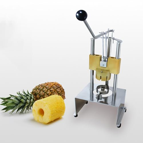 LBMED Pelador De Cuchillos De Piña Manual, Peladora De Piña con Palanca Manual Y Puerto para Soporte De Fruta, Puede Cortar Piña De 10 Mm Y Caída Rápida Y Completa, No Daña La Pulpa, para Restaurante