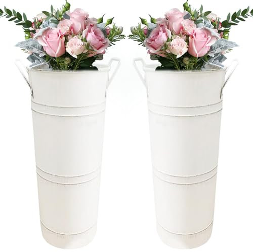 Schirmständer für den Eingangsbereich, Schirm-Organizer-Behälter, 2 Stück Metall-Gehstöcke Ständer Blumeneimer - Retro-Regenschirmhalter, Bodenvase aus Metall für Zuhause, Einkaufszentrum,