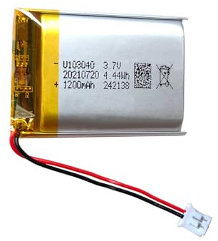 103040 1200mAh 3.7V Rechargeable Lithium Polymer Battery with PH2.0/2P Conector Plug Wires